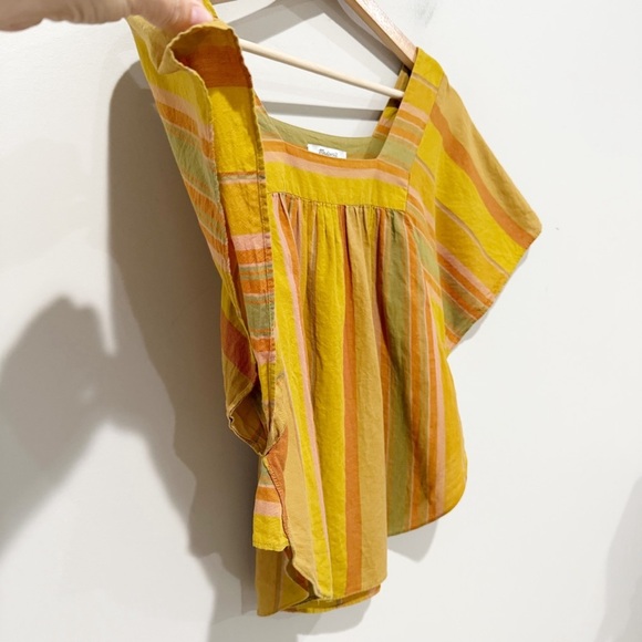 MADEWELL Striped Butterfly Top Multi Color Boho Cotton Lightweight Size XS - Picture 5 of 11